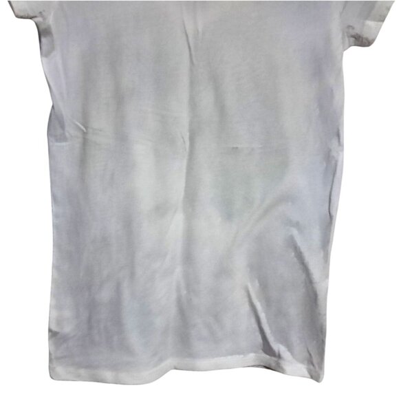 Y2K First Love Howling Wolf Graphic Tee V-Neck Womens S T Shirt Top - Picture 9 of 9